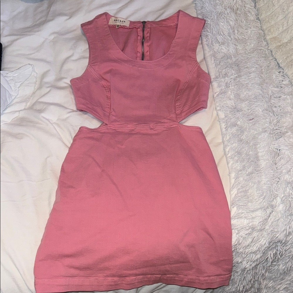Pink Cutout Mini Dress